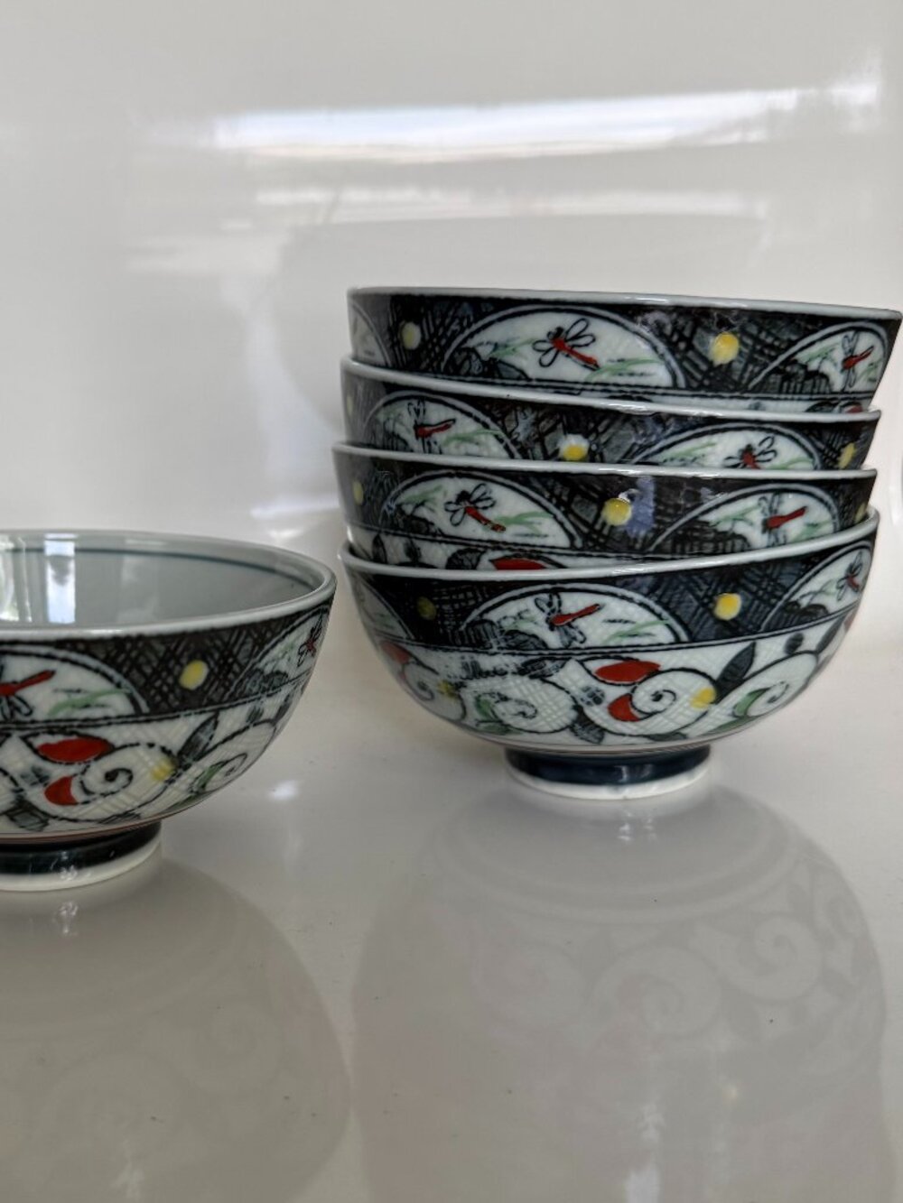 Vintage Japanese hand painted ceramic bowls